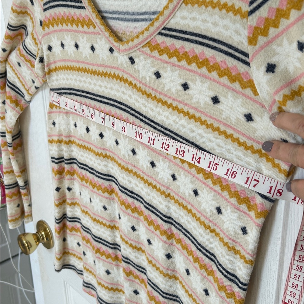 Style & Co. Multicolor Patterned Long Sleeve V Ne… - image 7